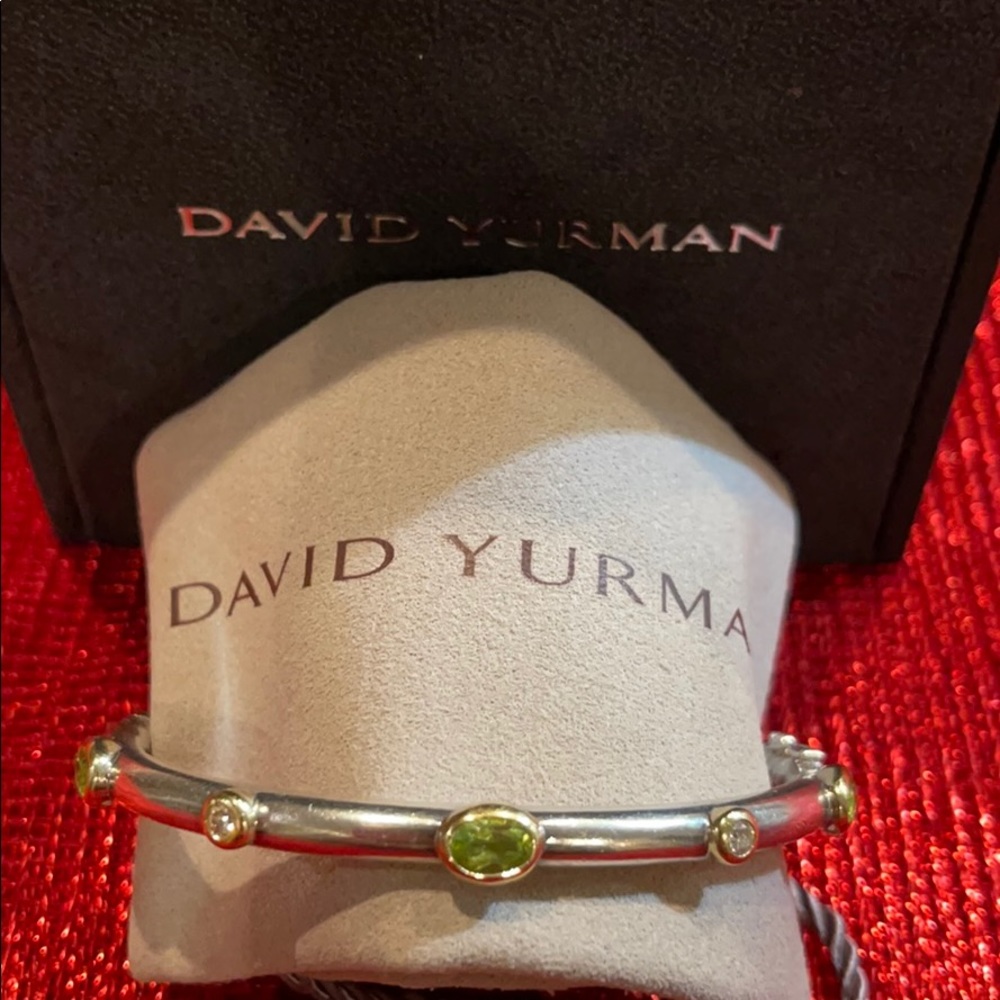 David Yurman St. Silver 18k Citrine diamond bangle